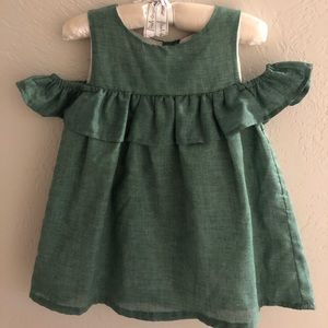Toddler Cold Shoulder Green Dress